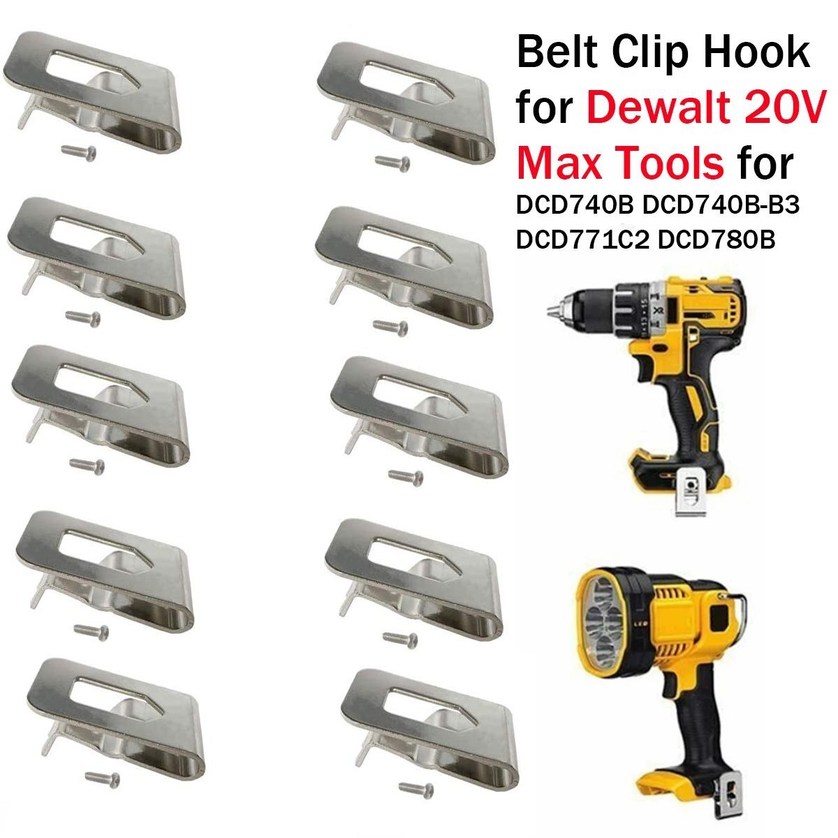 10pcs Replacement Belt Hook Clip for Dewalt N268241 20V Power Tool DCD980 DCD985