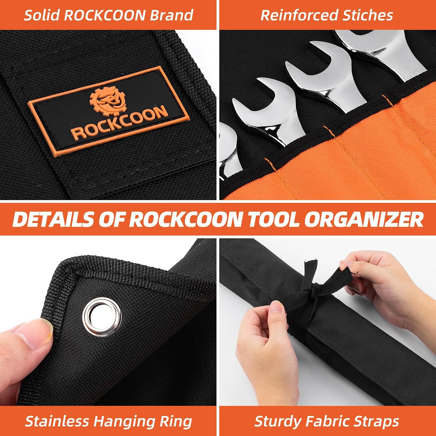 Wrench Roll Organizer 16 Pockets, Wrench Pouch Roll up | Water Proof Oxford Clot