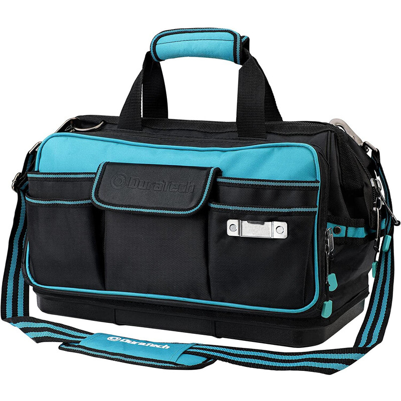 DURATECH Wide Mouth Tool Bag 17-in Large Storage 32 Pocket Bag Organizer w/Strap