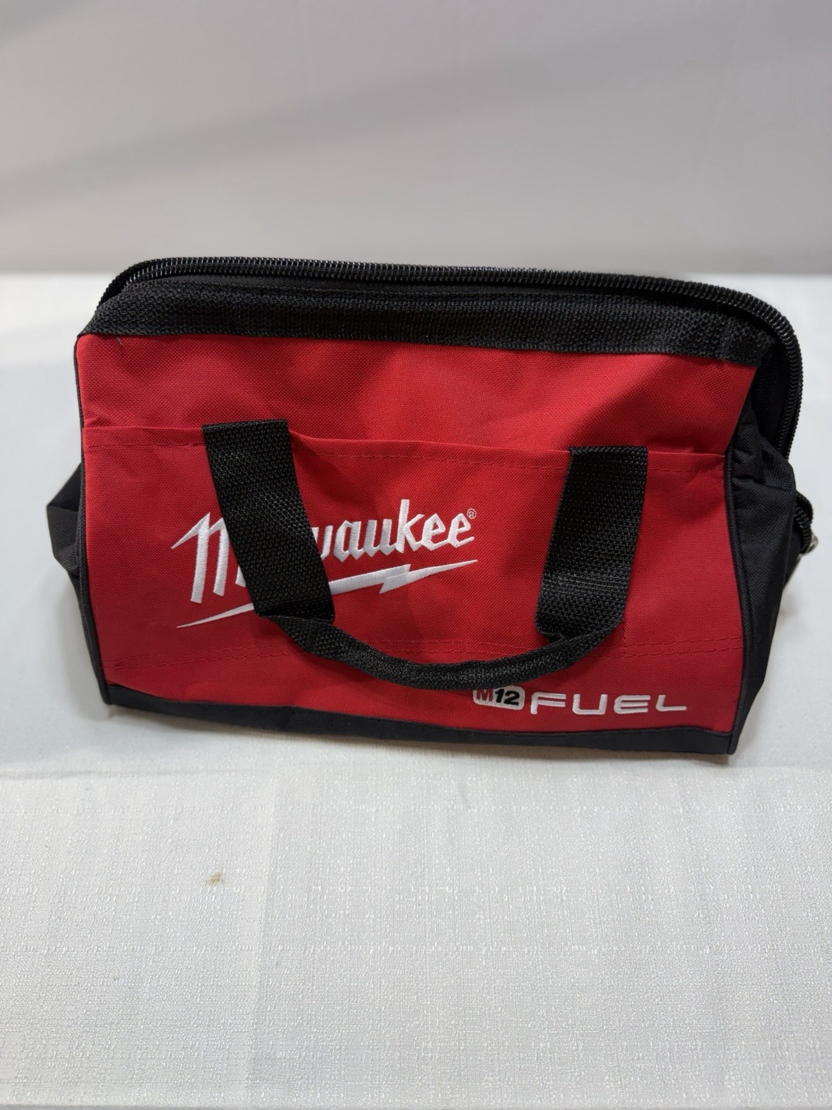 Milwaukee M12 FUEL Tool Bag with Handle, Zipper Closure, Red & Black, 1