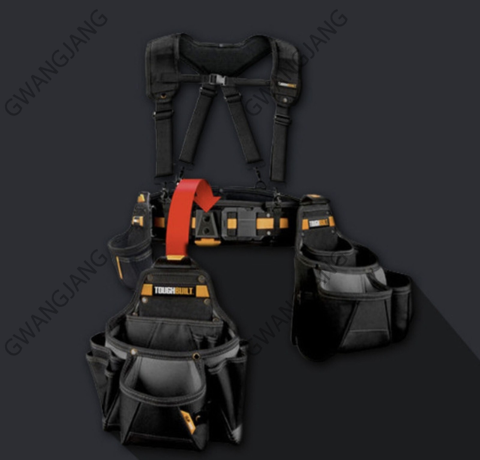 Full Set TOUGHBUILT TB-CT-101-5P Tool Belt DIY Easy Hand Work Famous Durable