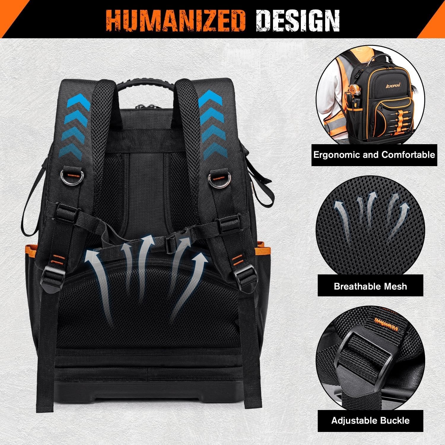 Waterproof Electrician Tool Backpack with 73 Pockets – Ideal for On-Site Storage
