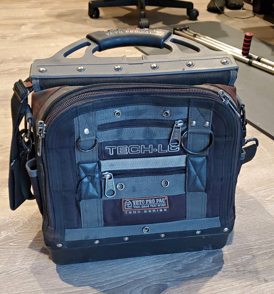 Veto Pro Pac TECH-LC Nylon Tool Bag w/ Handle Shoulder Strap Black Gray