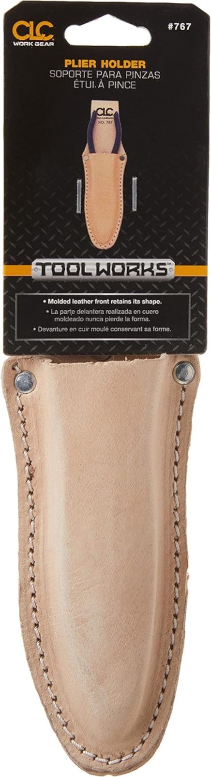 Durable CLC 767 Tan Leather Tool Holder with Slip Pocket – Heavy Duty Design