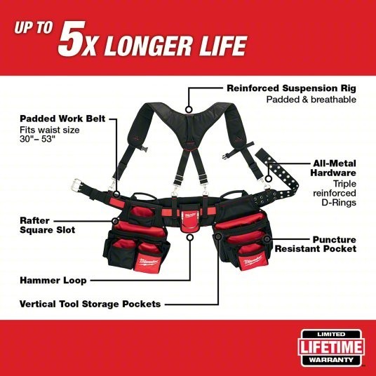 MILWAUKEE 48-22-8120 Contractor Work Belt with Suspension Rig (US STOCK)