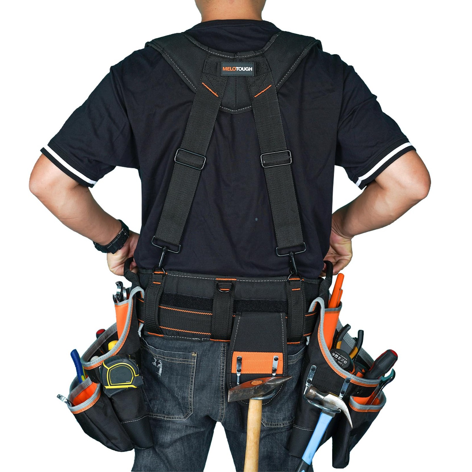 Framer Combo System Tool Belt with Suspenders Construction Tool Pouch Builder…