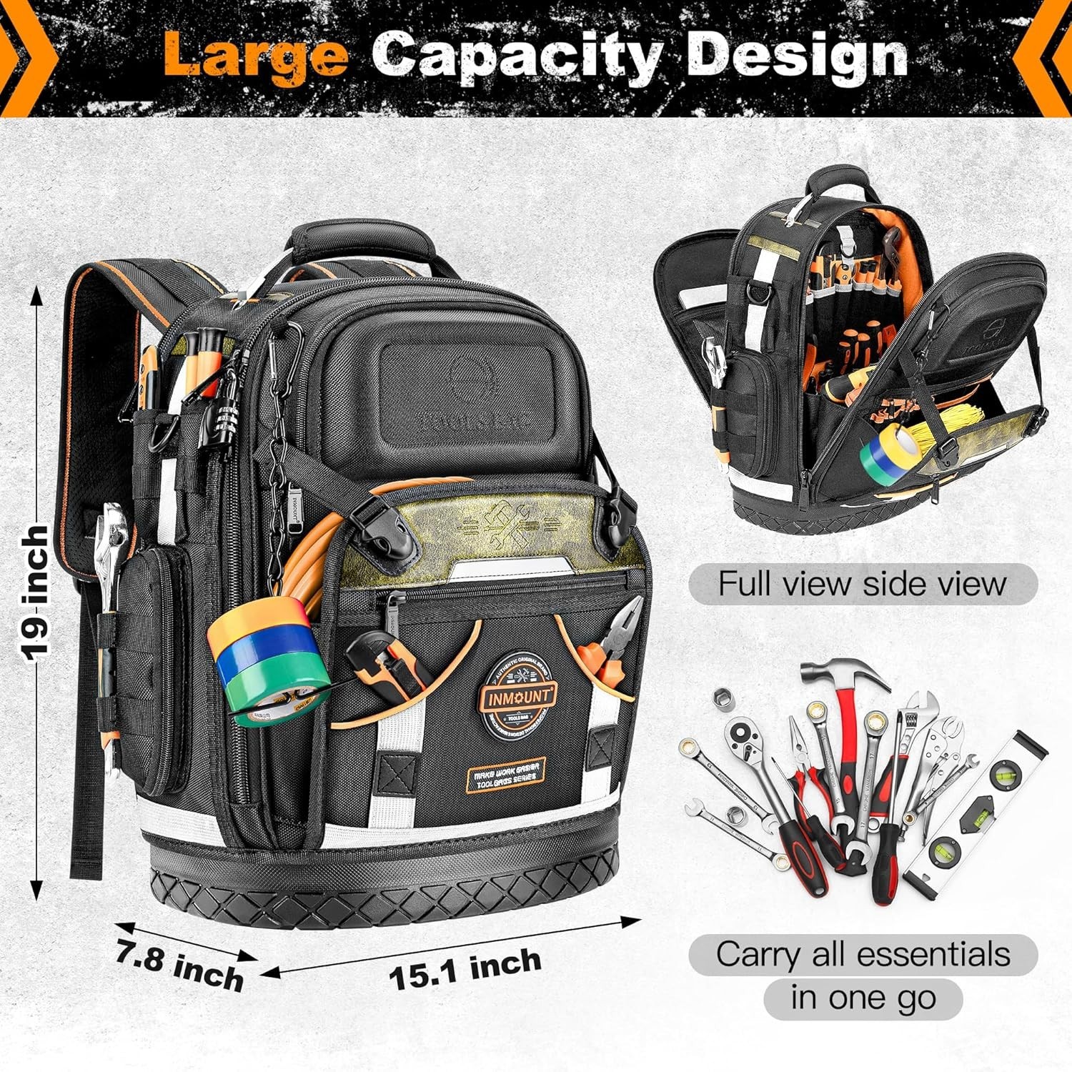 Electrician’s 3.0 Version Tool Backpack – Multi-Functional & Spacious with Lock