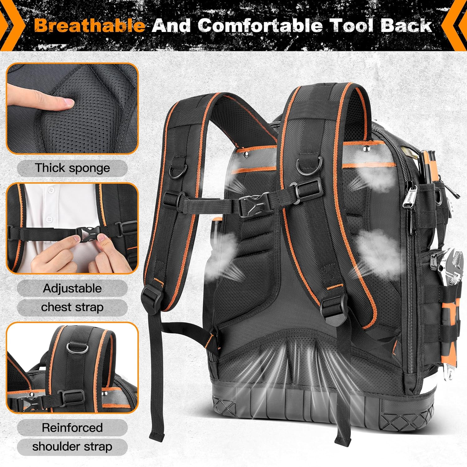 Heavy Duty Tool Backpack with 78 Pockets & Loops – Ideal for Electricians
