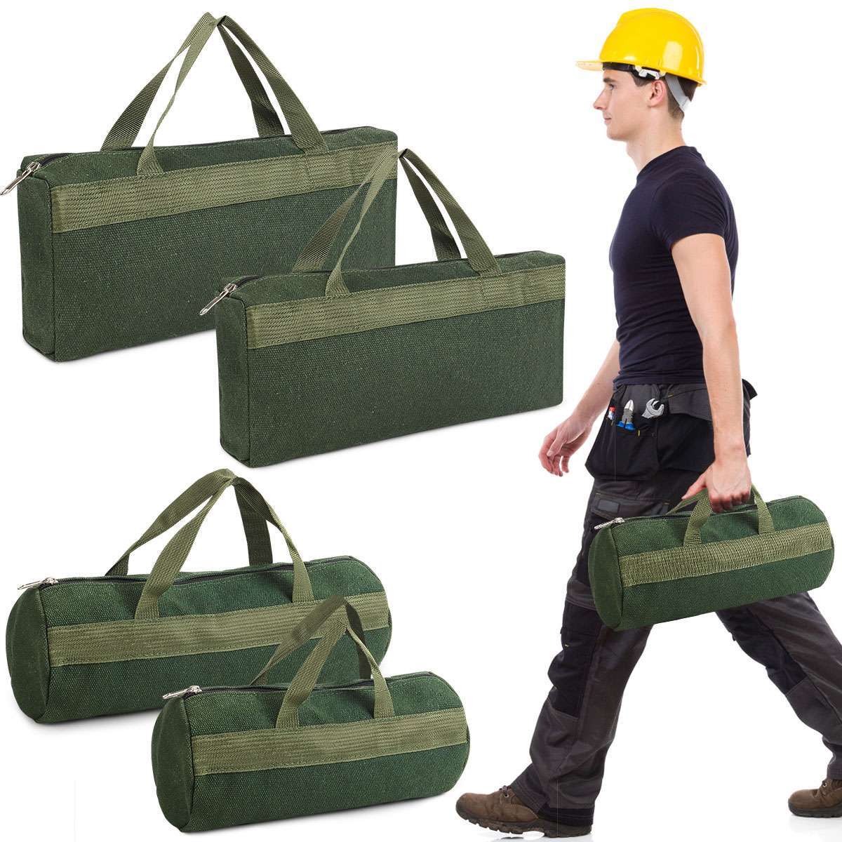 Electrician Portable Tool Bag Soft Canvas Storage Organizer Bag Case with Zipper