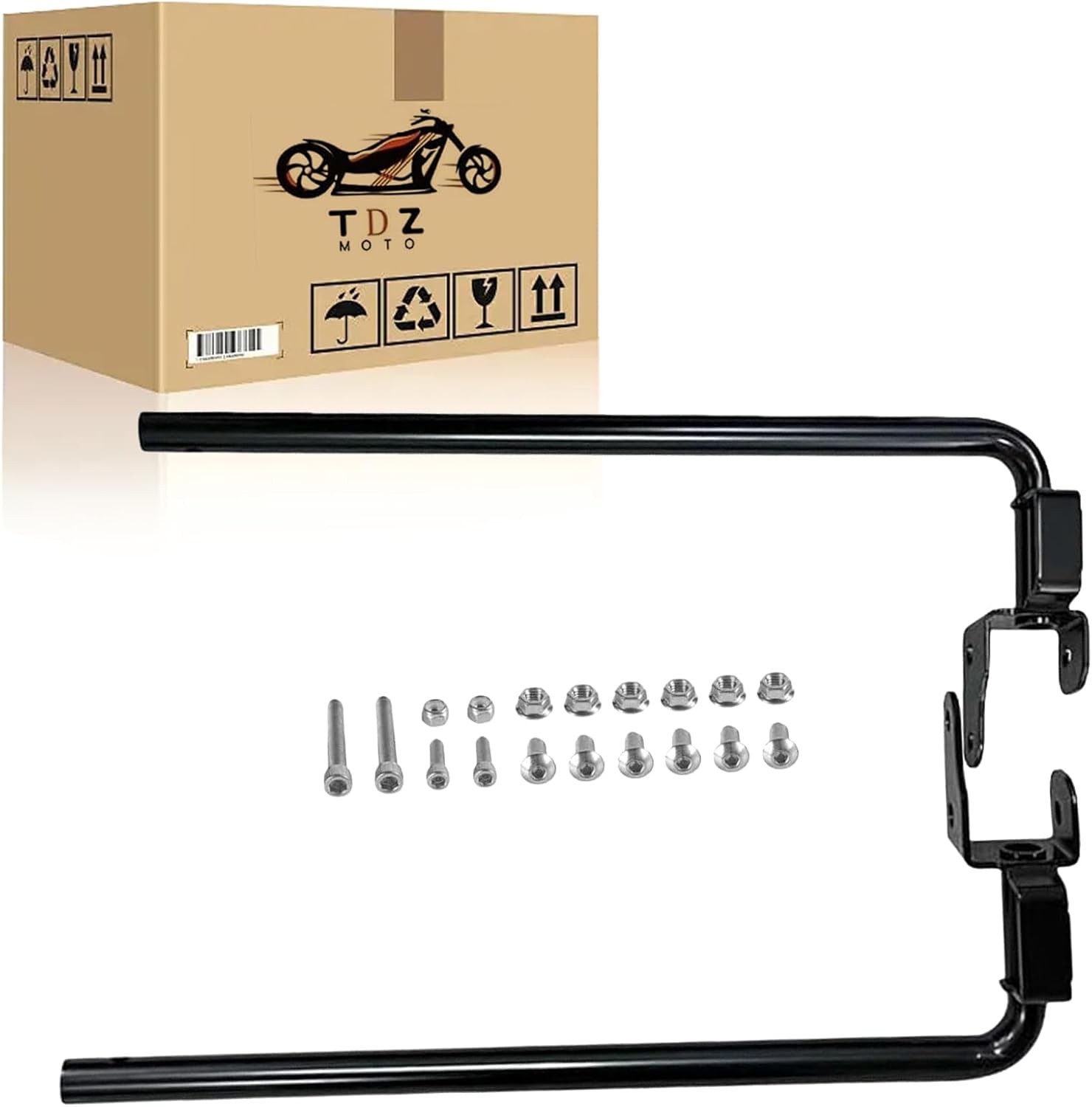 TDZ 2014-2025 Gloss Black Rear Saddlebag Lower Supports for Harley Touring…