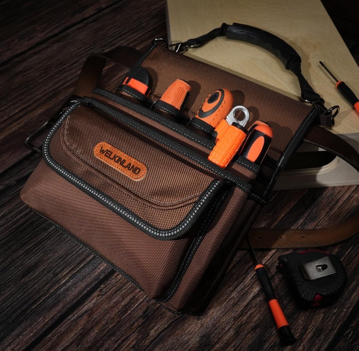 WELKINLAND 10-Pockets Electrician Pouch, Electrical Tool Belts, Heavy Duty – New