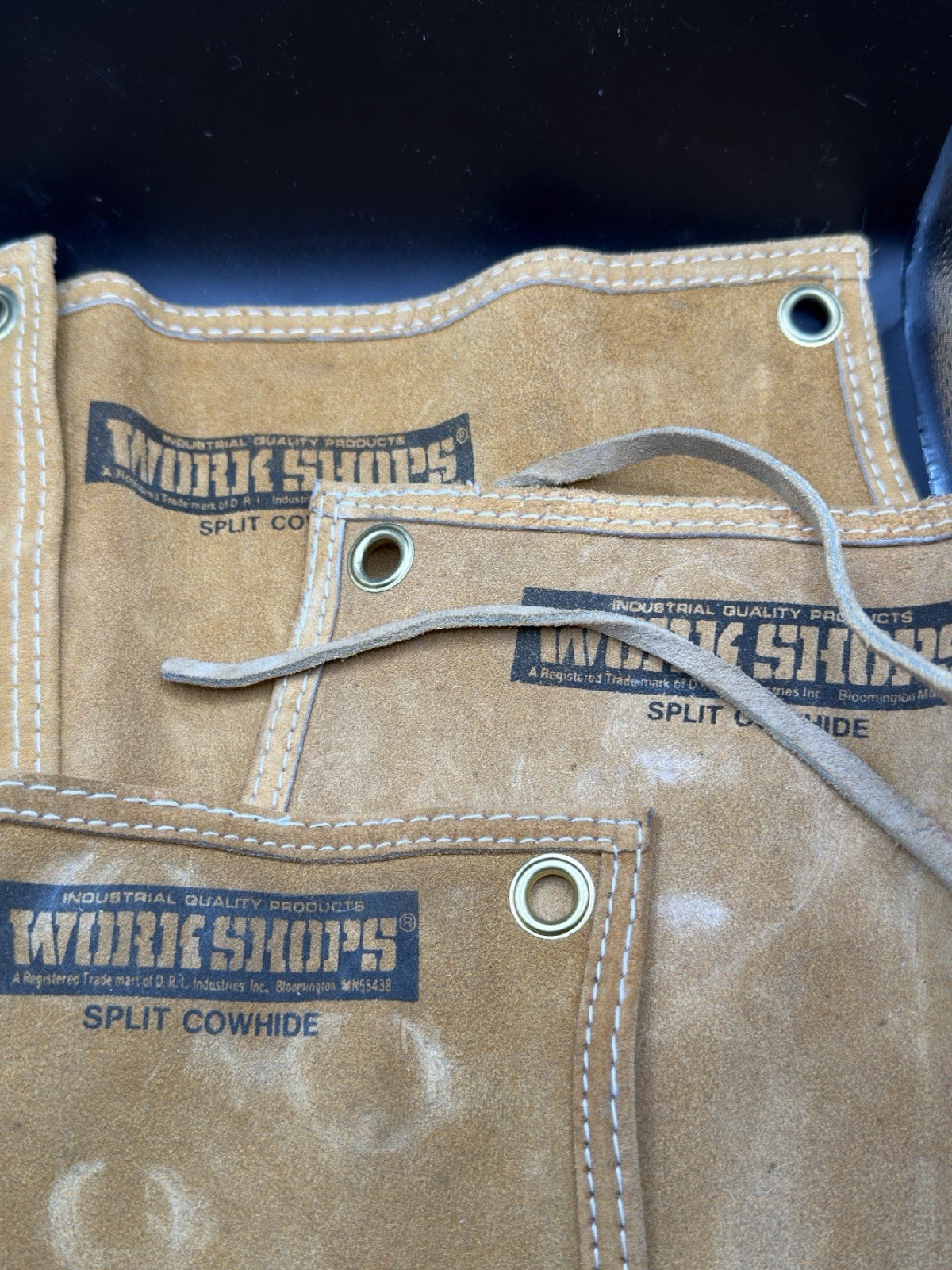 Vintage White Shops Split Cowhide Leather Tool Roll Pouch Lot of 3Taiwan