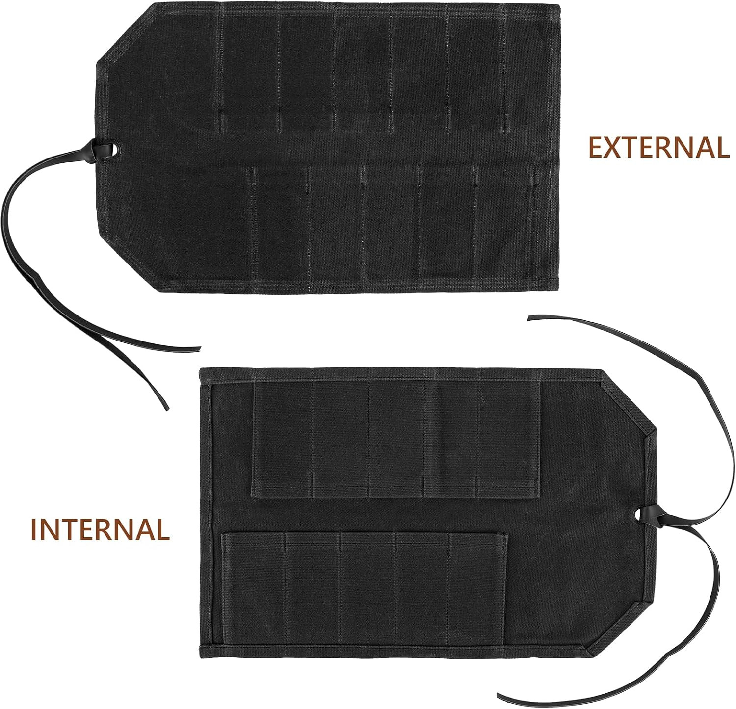 Tool Roll,10Slots Tool Roll Up Pouch,Heavy Duty Waxed Canvas Tool Roll Bag,Chise