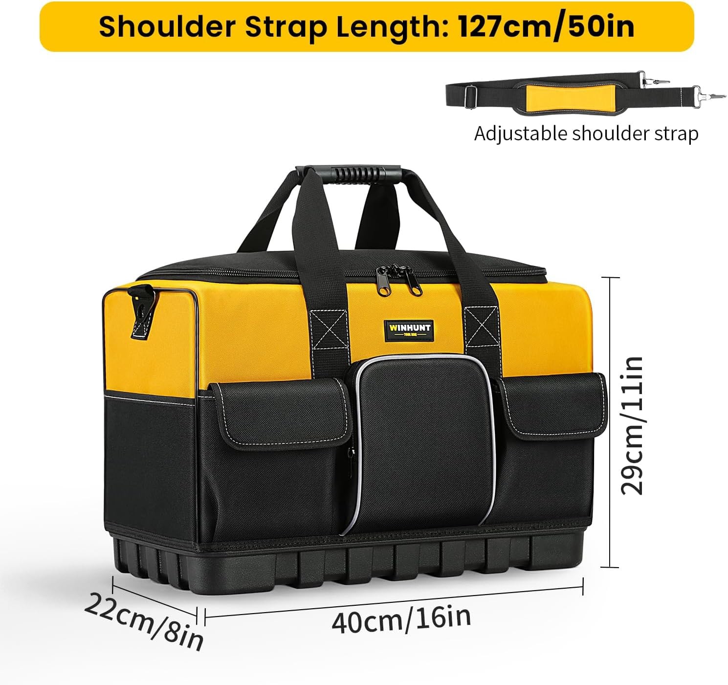 WINHUNT Tool Bag, 16-inch Tool Organisers, 600 Denier Large Tool Bag for Home…