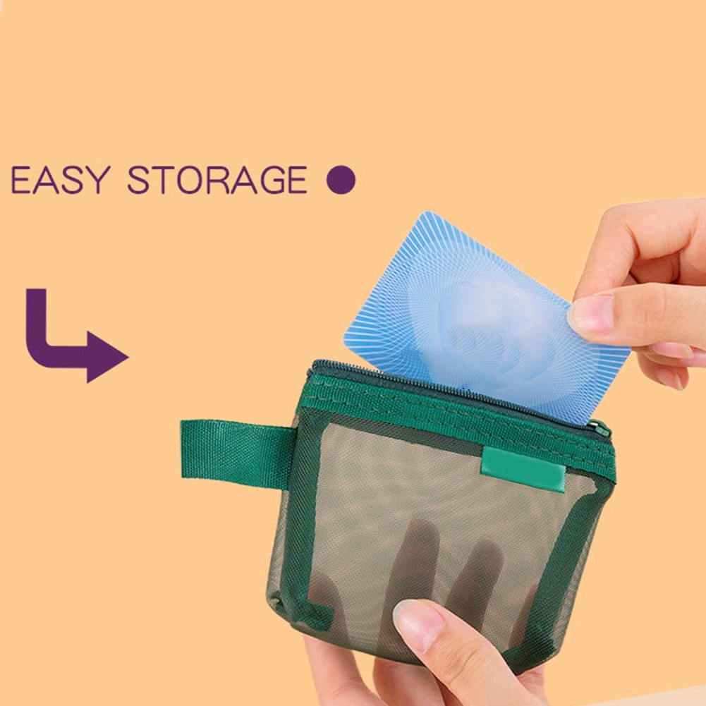 Small Zipper Mesh Nylon Bag for Makeup Earphone and Travel Essential Organizer
