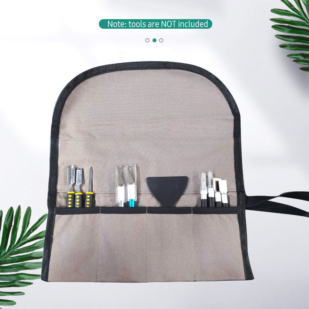 Portable Roll Tool Bag Foldable Roll Small Tool Pouch Multiple Pockets A2C4