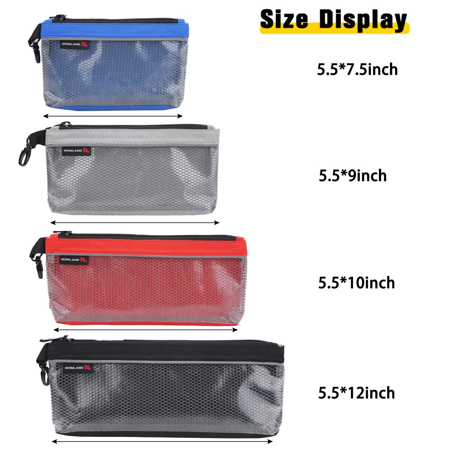 Zipper Pouches Small Tools Bag Waterproof Mesh Travel Clear Cosmetic 4 Pack