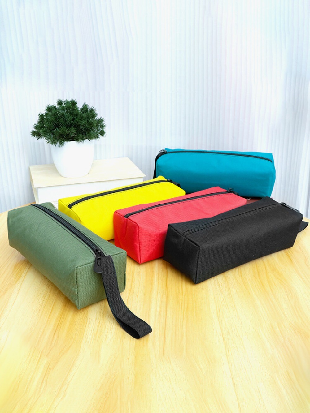 5PCS Canvas Tool Pouch Bags Zipper Small Multipurpose Pouch Heavy Duty Organizer