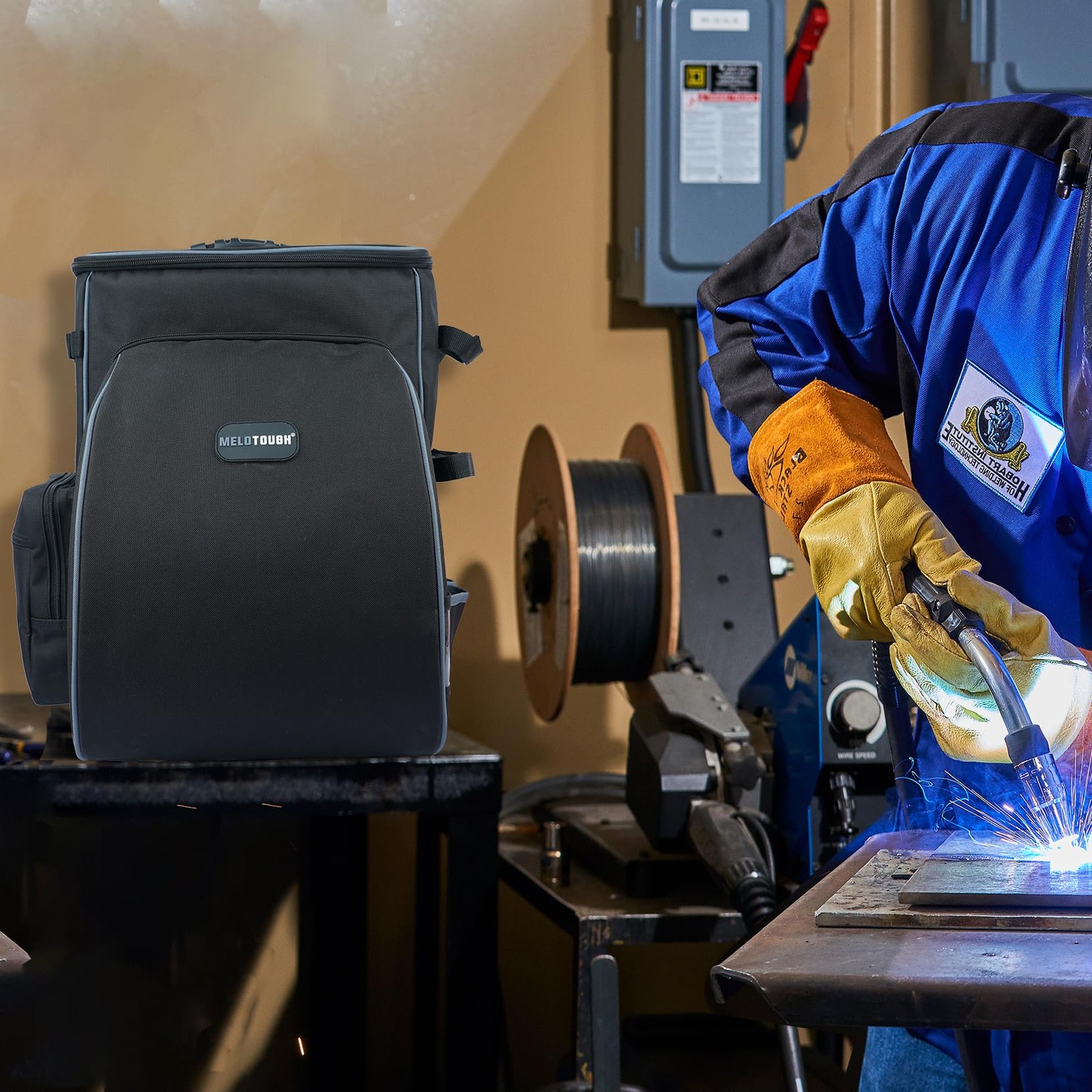 Welding Tool Backpack Large Capacity Welding Bag for Tools and Helmet Extreme Ge