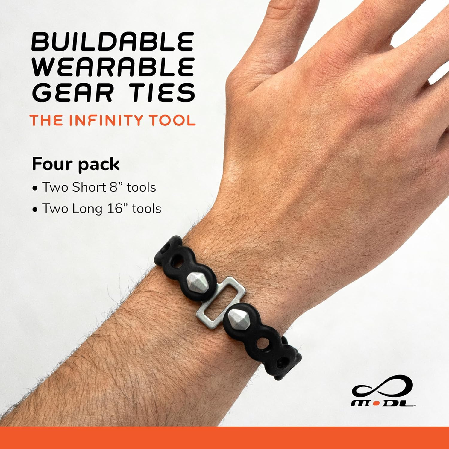 MODL Infinity Tool™ 2.0 Modular Straps (4-Pack) – Flexible Multi-Tool, Gear Stra