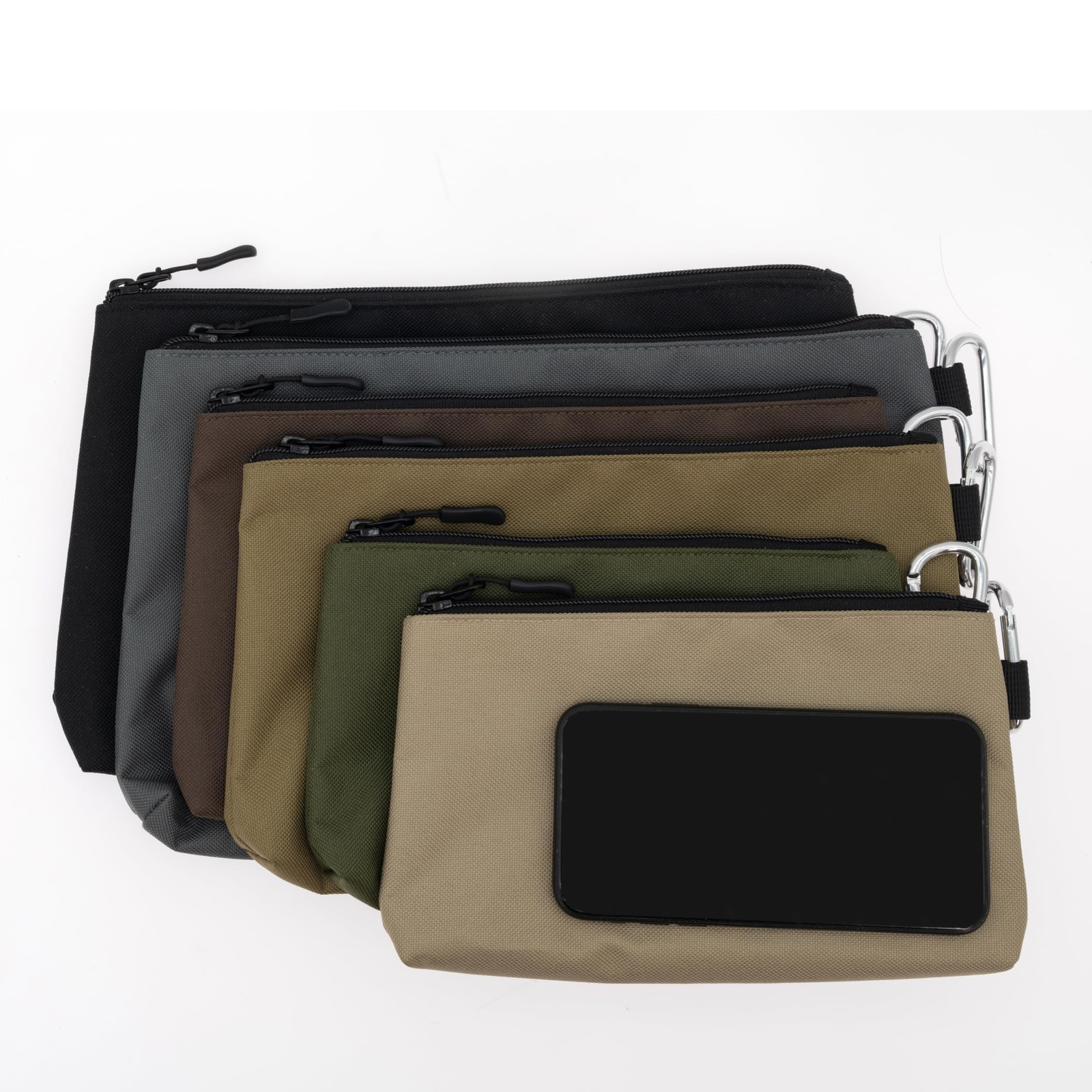Premium Tool Pouch Zipper Bag Small Multipurpose Storage Flat Bottom 6 Pack