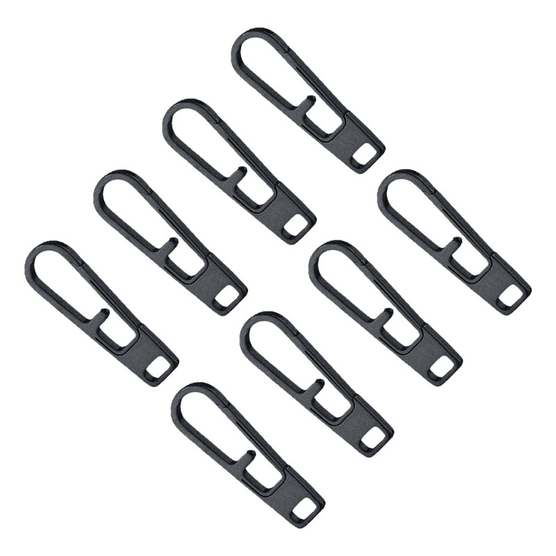 8Pcs Titaniums Alloy Zippers Puller Headers Spring Keychains Hanging Buckles