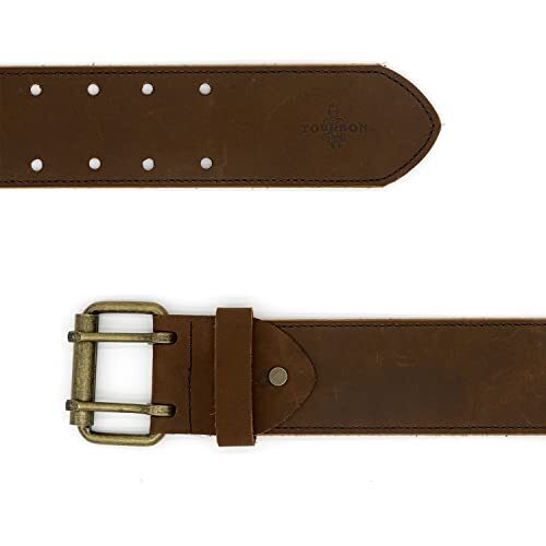 Tourbon Leather Workshop Tool Work Belt 2” Wide With Double Prong Tongue Roller