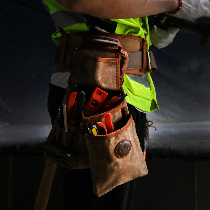 TOURBON Electrician Suspenders Carpenter Canvas Framer Tool Carry Rig Belt Bag