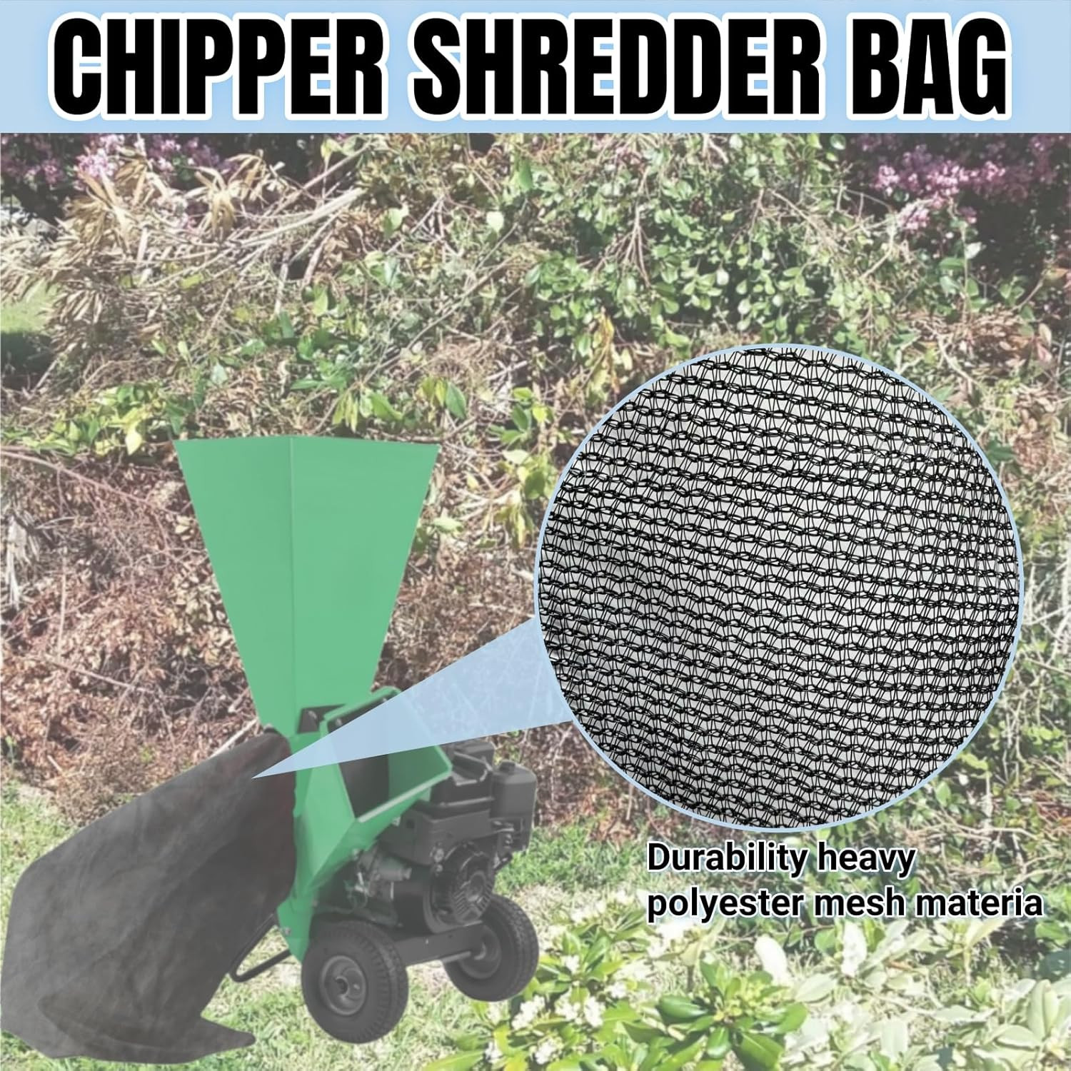 24 “X48 Large Capacity Adjustable Opening Wood Chipper Bag, Reusable Wood Chippe