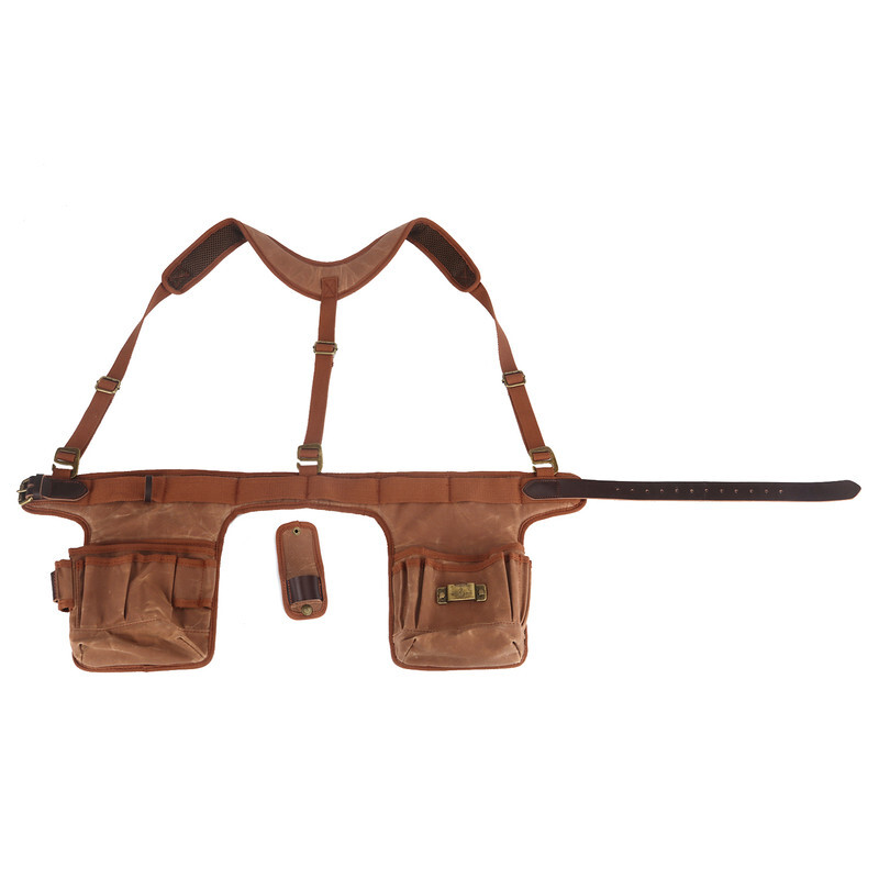 TOURBON Heavy Duty Workshop Tool Carry Suspender Bag Electrician Carpenter Pouch