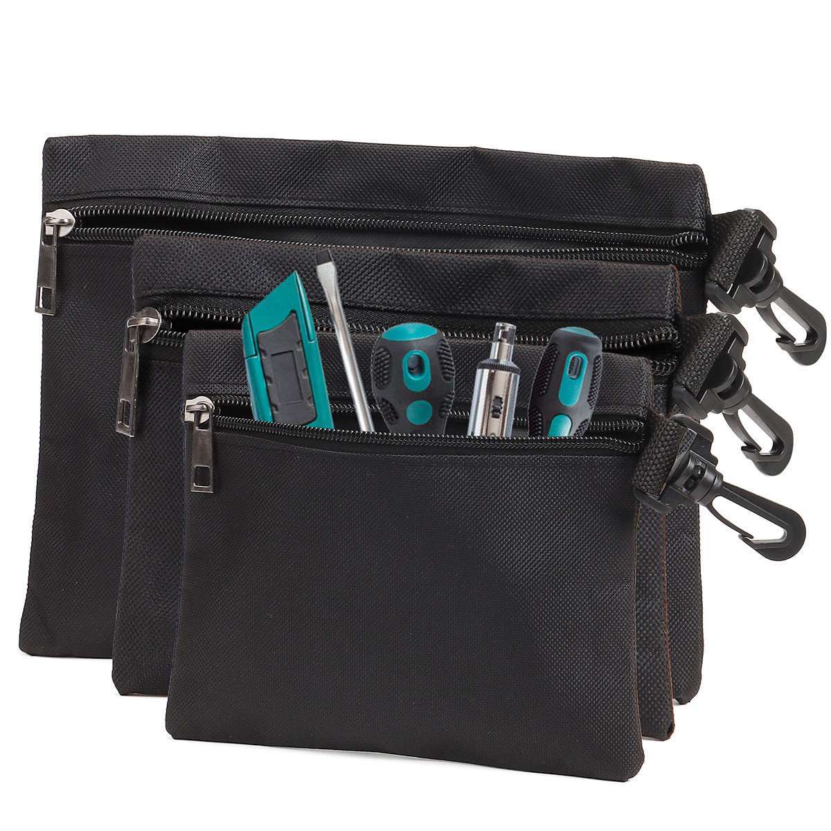 Waterproof Canvas Tool Pouch Bag Zipper Multipurpose Pouch Heavy Duty Organizer