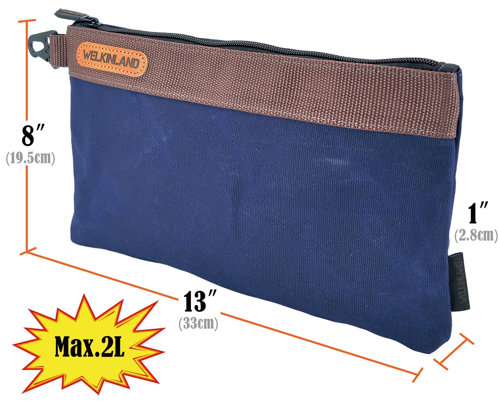 Heavy-Duty Canvas Tool Pouch – 4PCS, 12″ Waxed Canvas Zipper Tool Pouch
