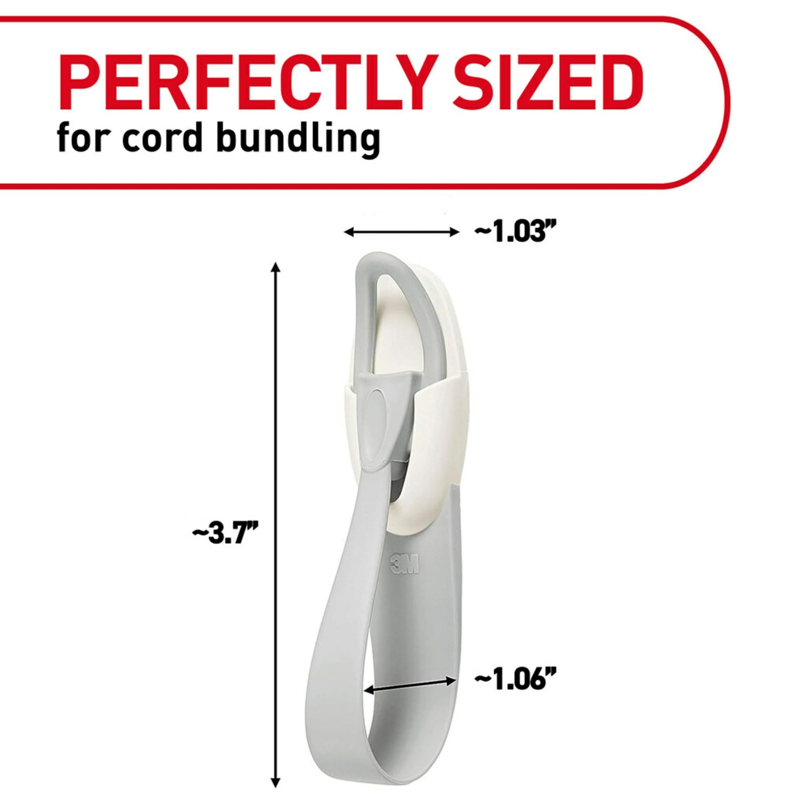 Command Cord Bundlers, Damage-Free Adhesive and Cable 3 Pack, White