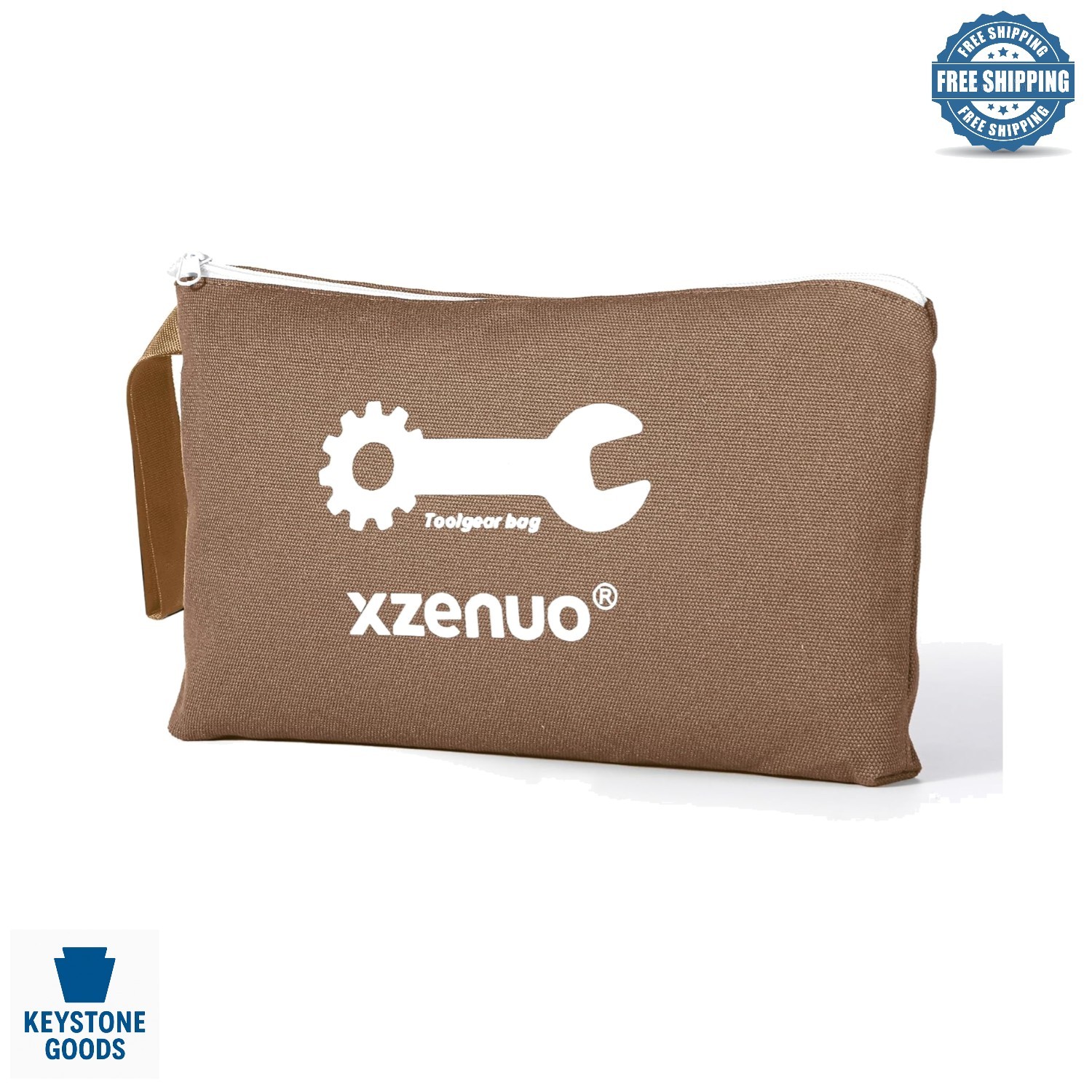 12-Inch Heavy-Duty Canvas Tool Bag with Zipper & Carry Handle