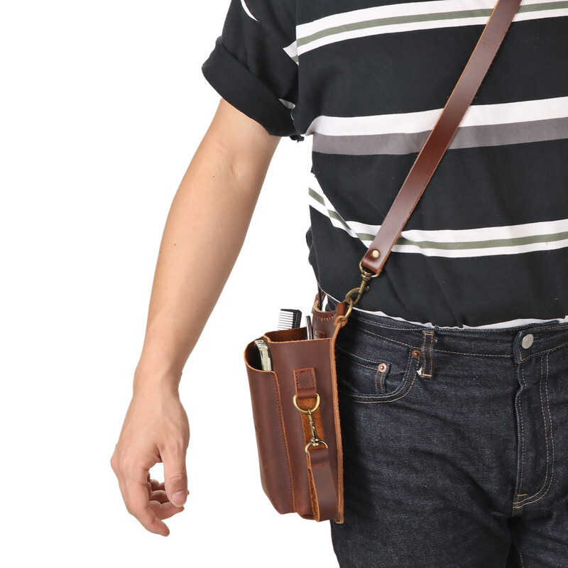 TOURBON 6-in-1 Leather Garden Tools Storage Belt Pouch Utility Shoulder Bag Gift