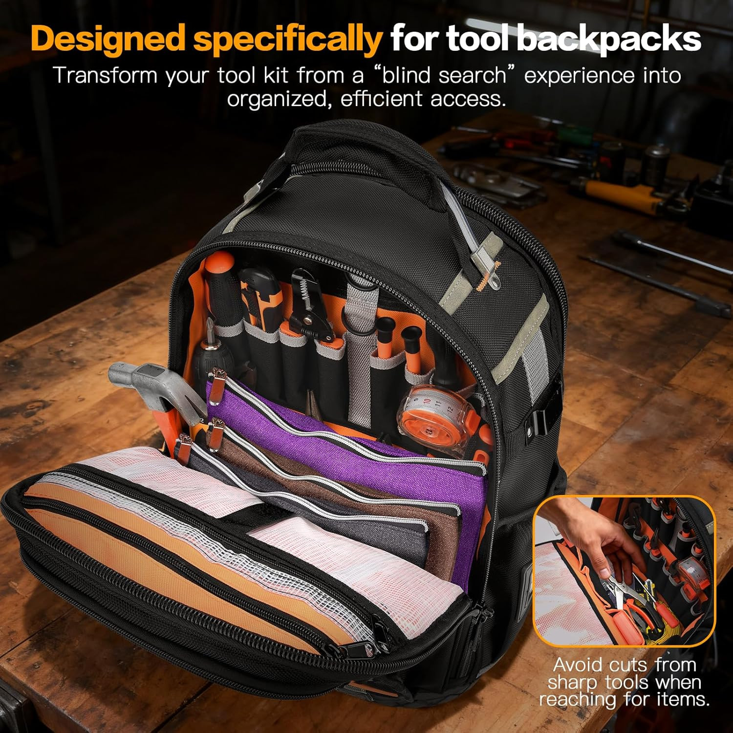 Heavy Duty Tool Backpack with 78 Pockets & Loops – Ideal for Electricians