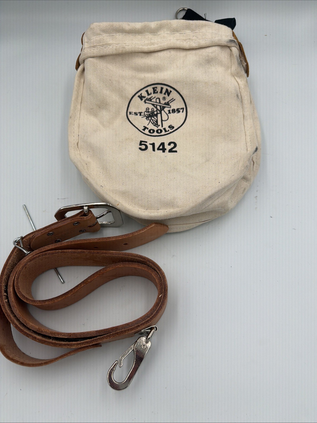 Klein Tools 5142 Tool Pouch Canvas With Leather Belt
