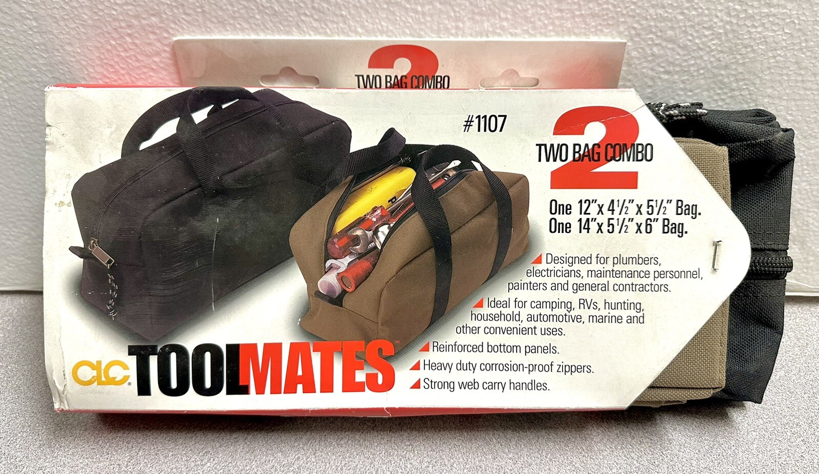 CLC Tool Bags (2 Pack) Canvas Heavy Duty Tool Bags 14×5 1/2×6”
