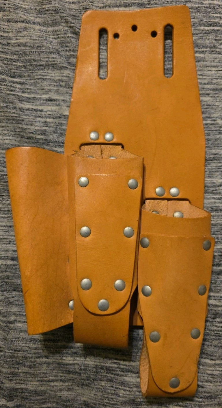 2 American Trademan? Pocket Top Grain Leather Lineman’s Tool Holder Pouch