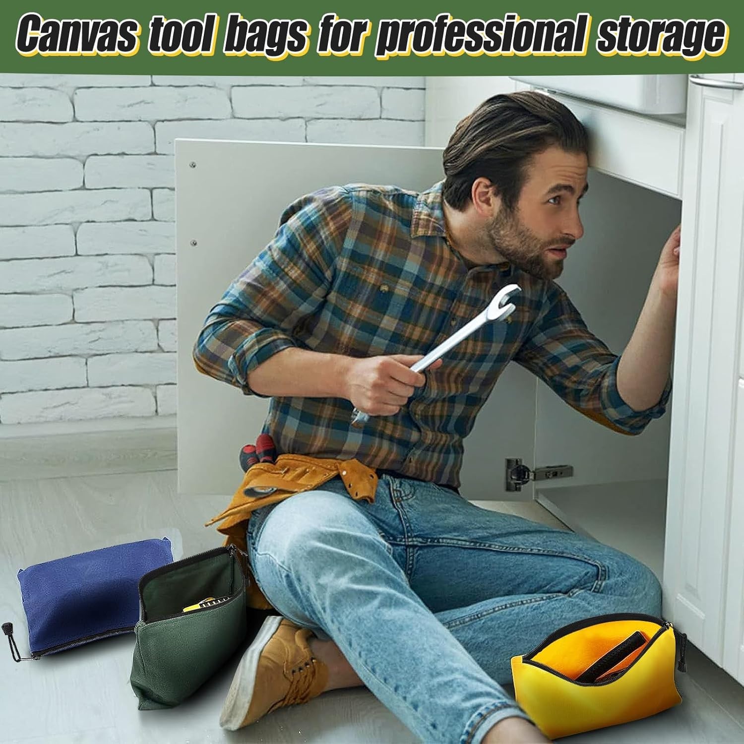 Multipurpose Water-Resistant Tool Bags – 11.2”x7” in 6 Eye-Catching Colors