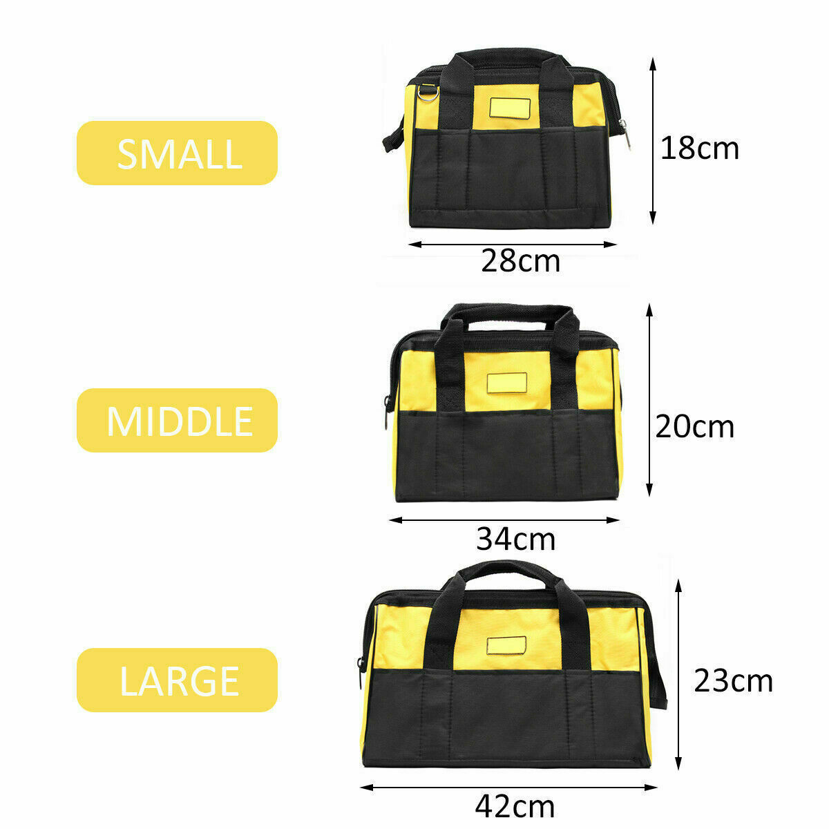 S/M/L Waterproof Heavy Duty Tool Bag Storage Toolbag Working Nylon Canvas Strap