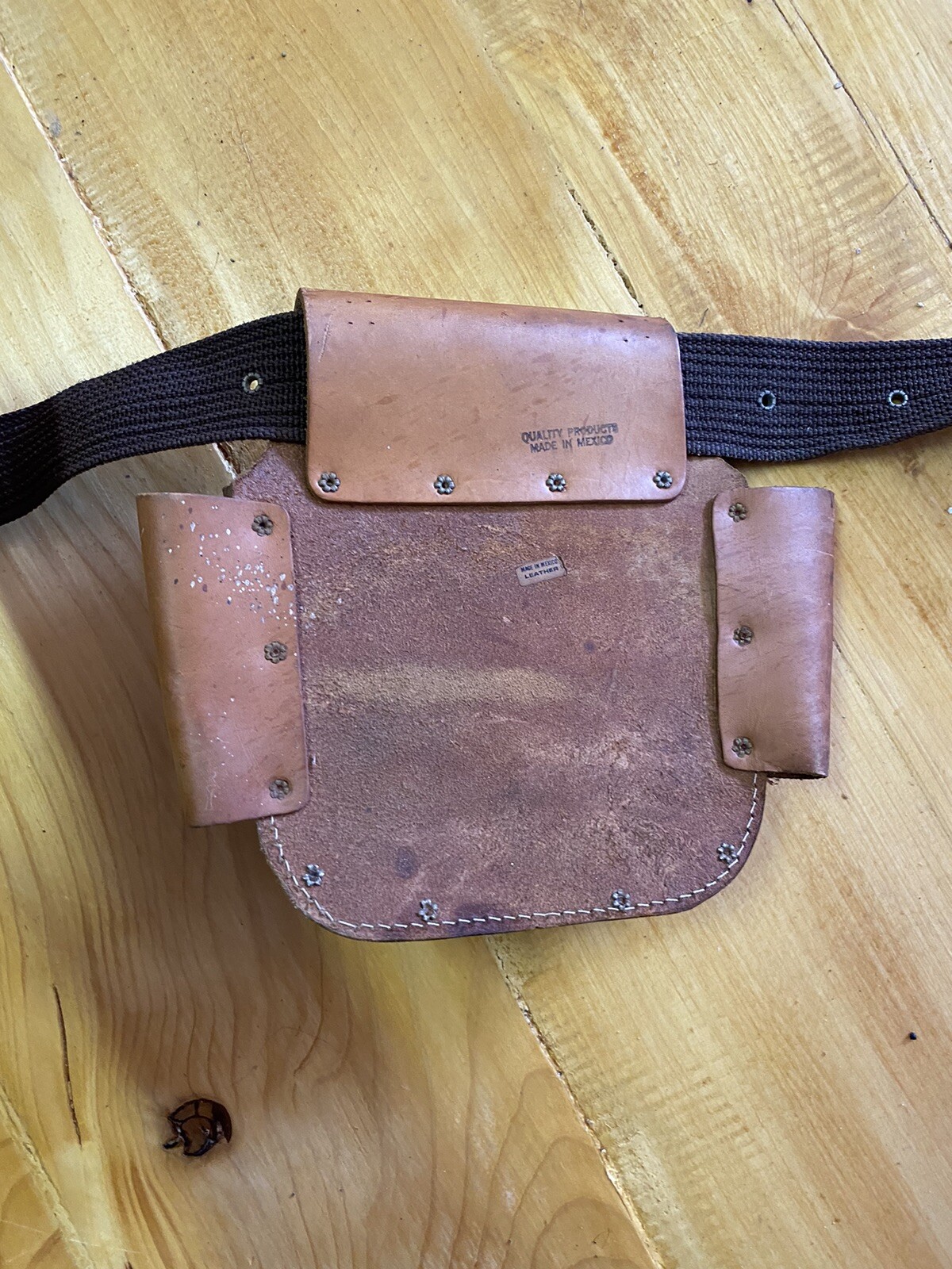 Rooster Leather Tool Belt Heavy Duty Multi Pouch Made in Mexico Adjustable Belt