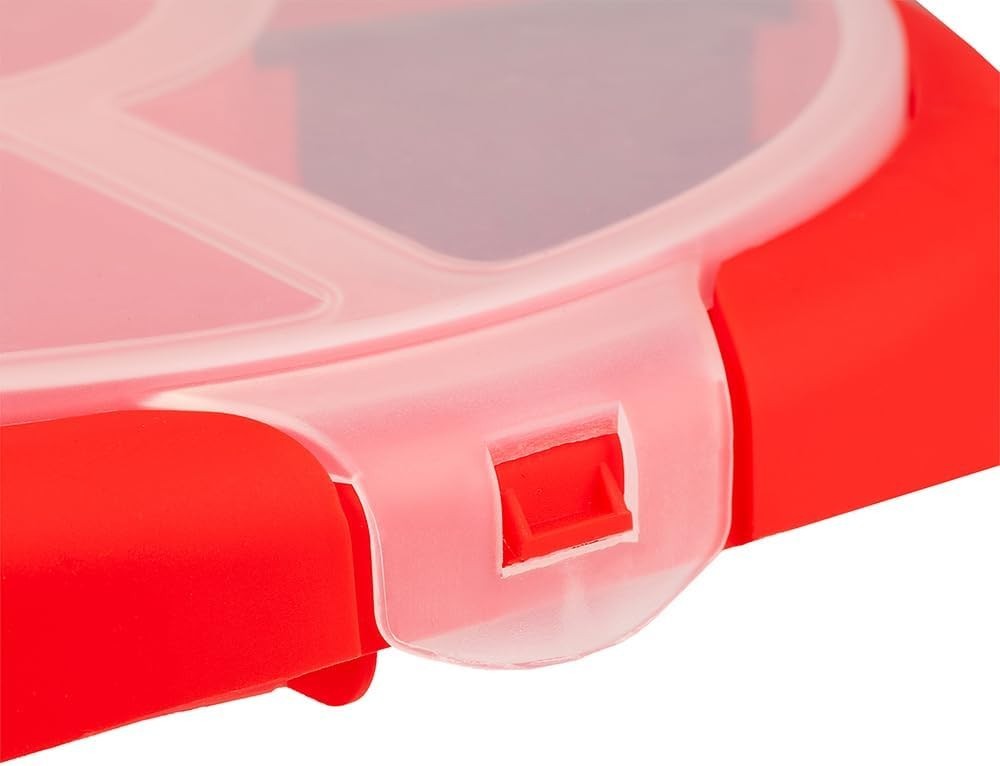 Versatile Small Parts Organizer: 5-Gallon Bucket Seat with 6 Compartments Red