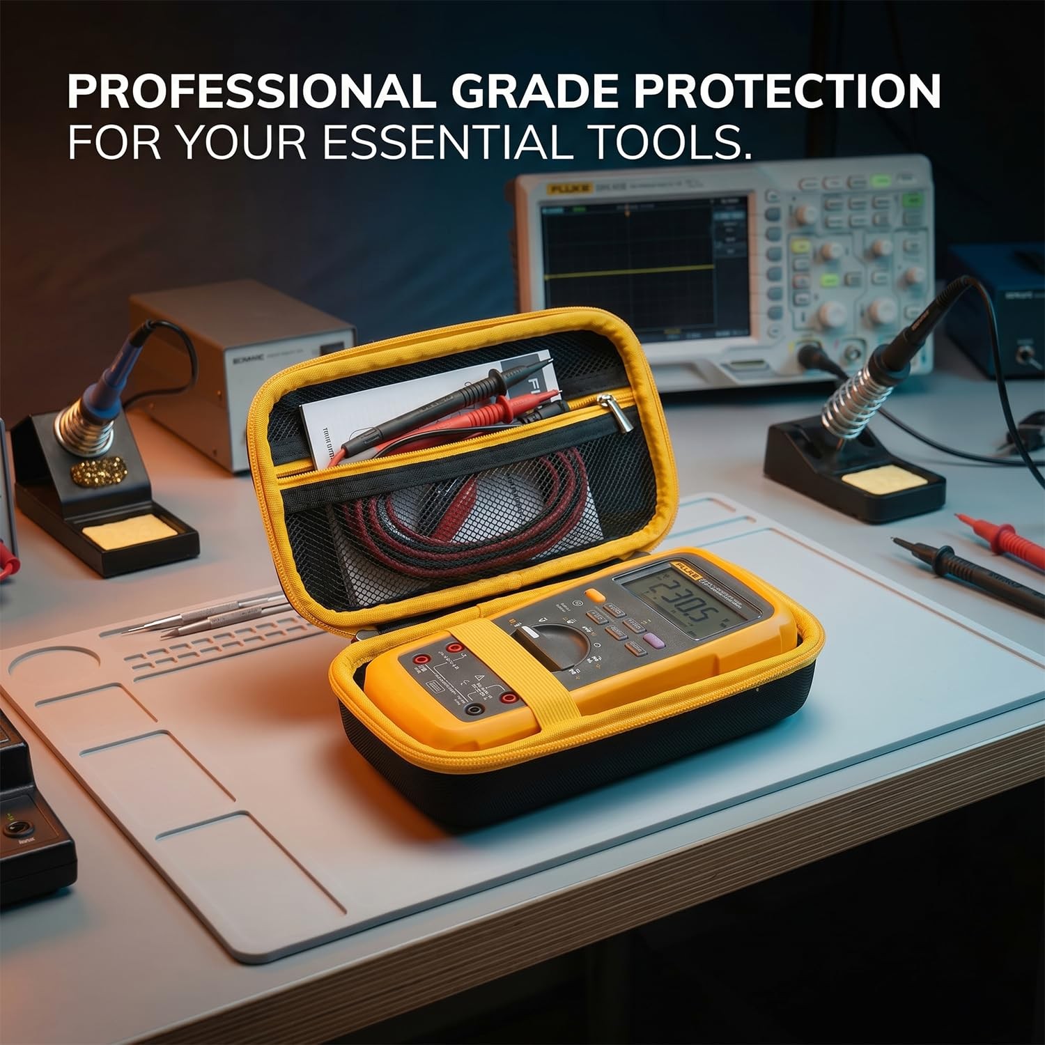 Hard Carrying Case for Fluke 87V/ 88V/ 15B+/ 17B+ and More Digital Multimeter…
