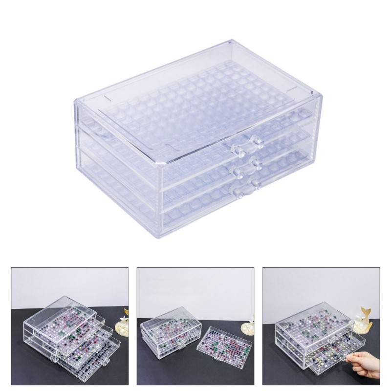 Transparent Storage Case Compartment Box 471 Slots for Crafting and Art Supplies
