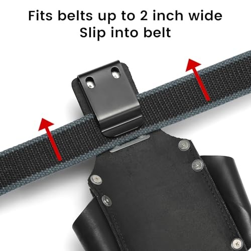 Small Leather Tool Pouch – 6-in-1 Heavy Top Grain Leather Small Tool black