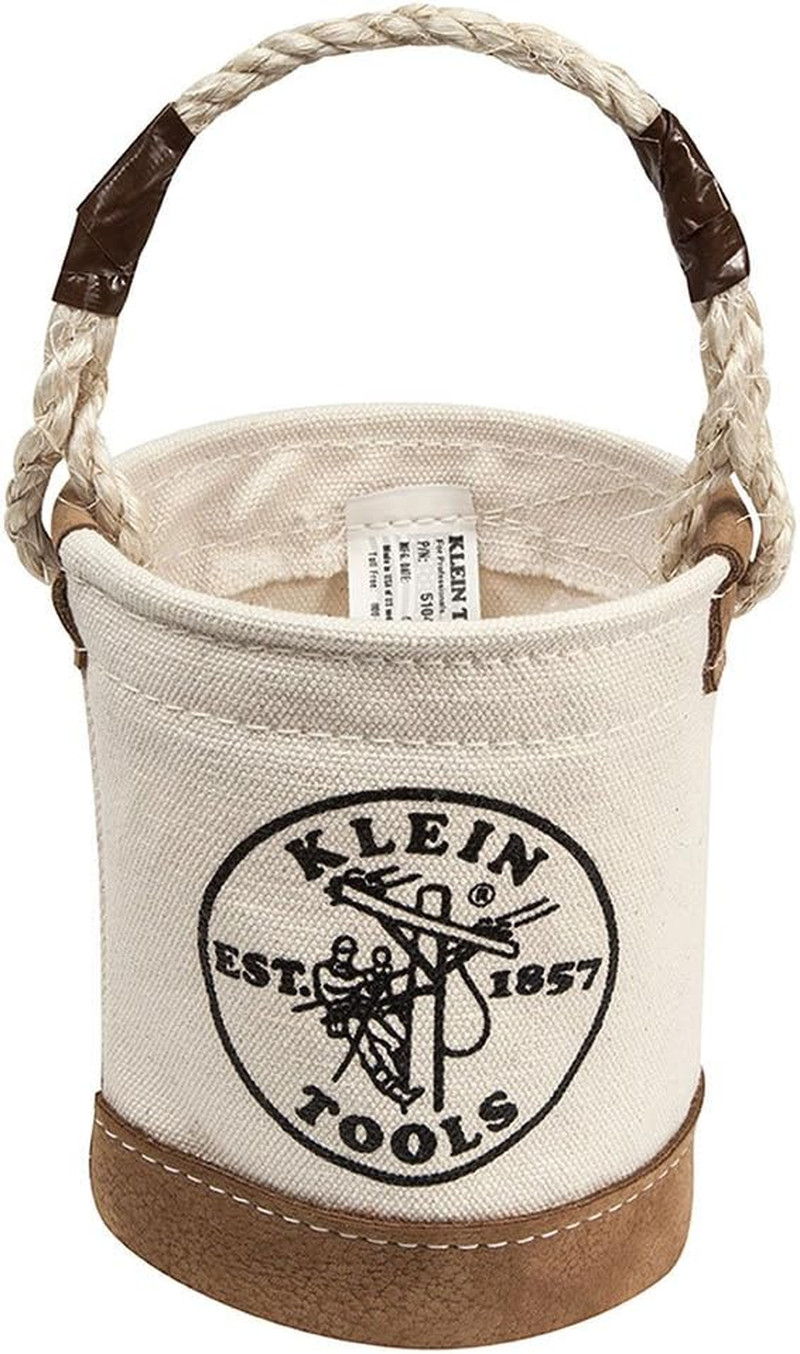 Sturdy Canvas Bucket Set with Leather Base – 12″ & 4.5″ Sizes
