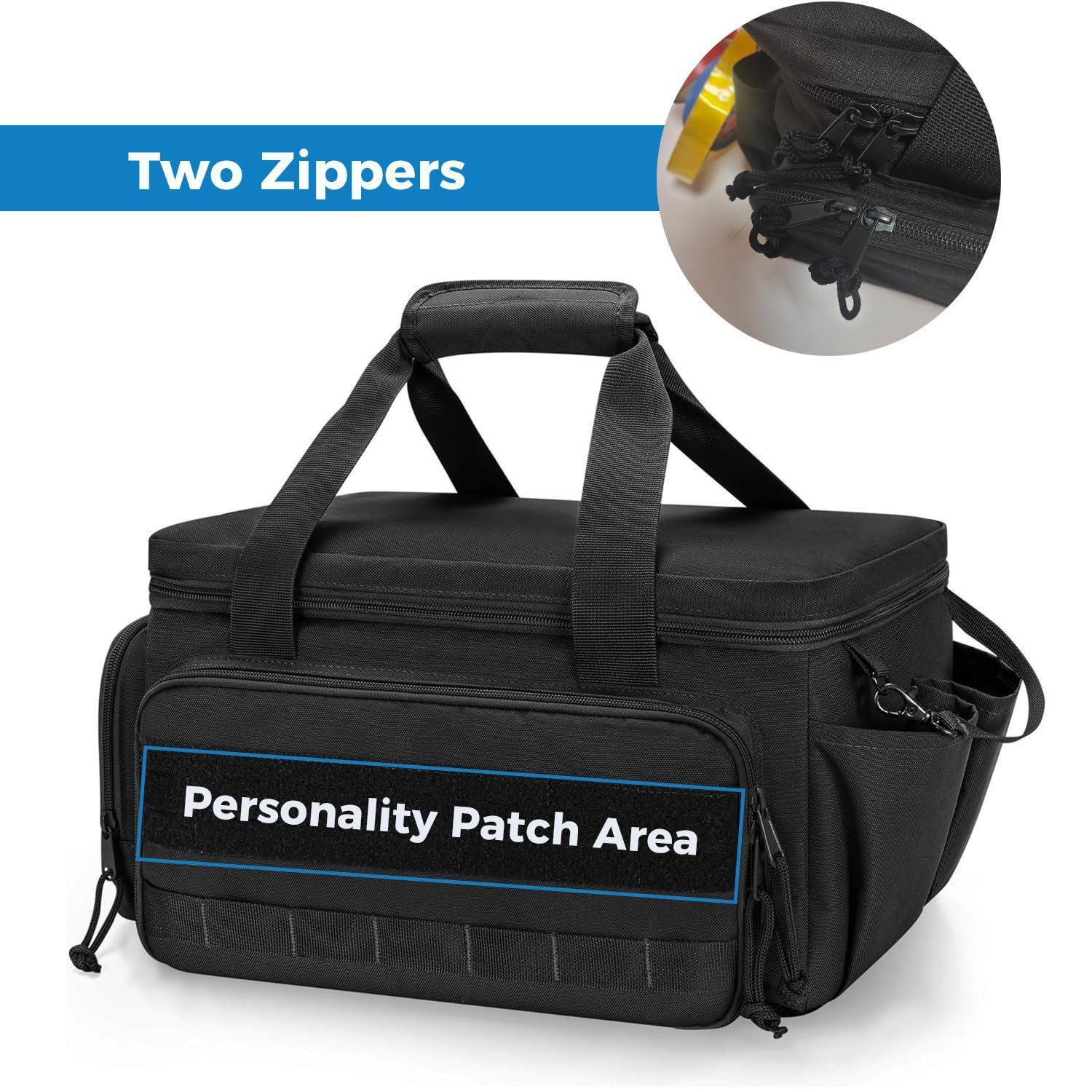 1pcs Black Canvas 14 Inch Tool Tote Electrician Lightweight Carry Bag