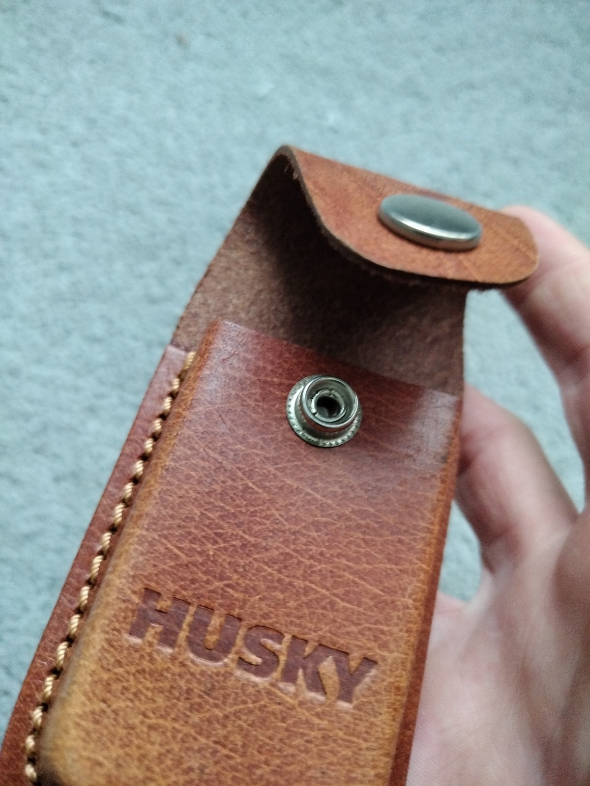 Husky Branded Multi Tool Utility Sheath Pouch Brown Leather Great Shape 4.5″
