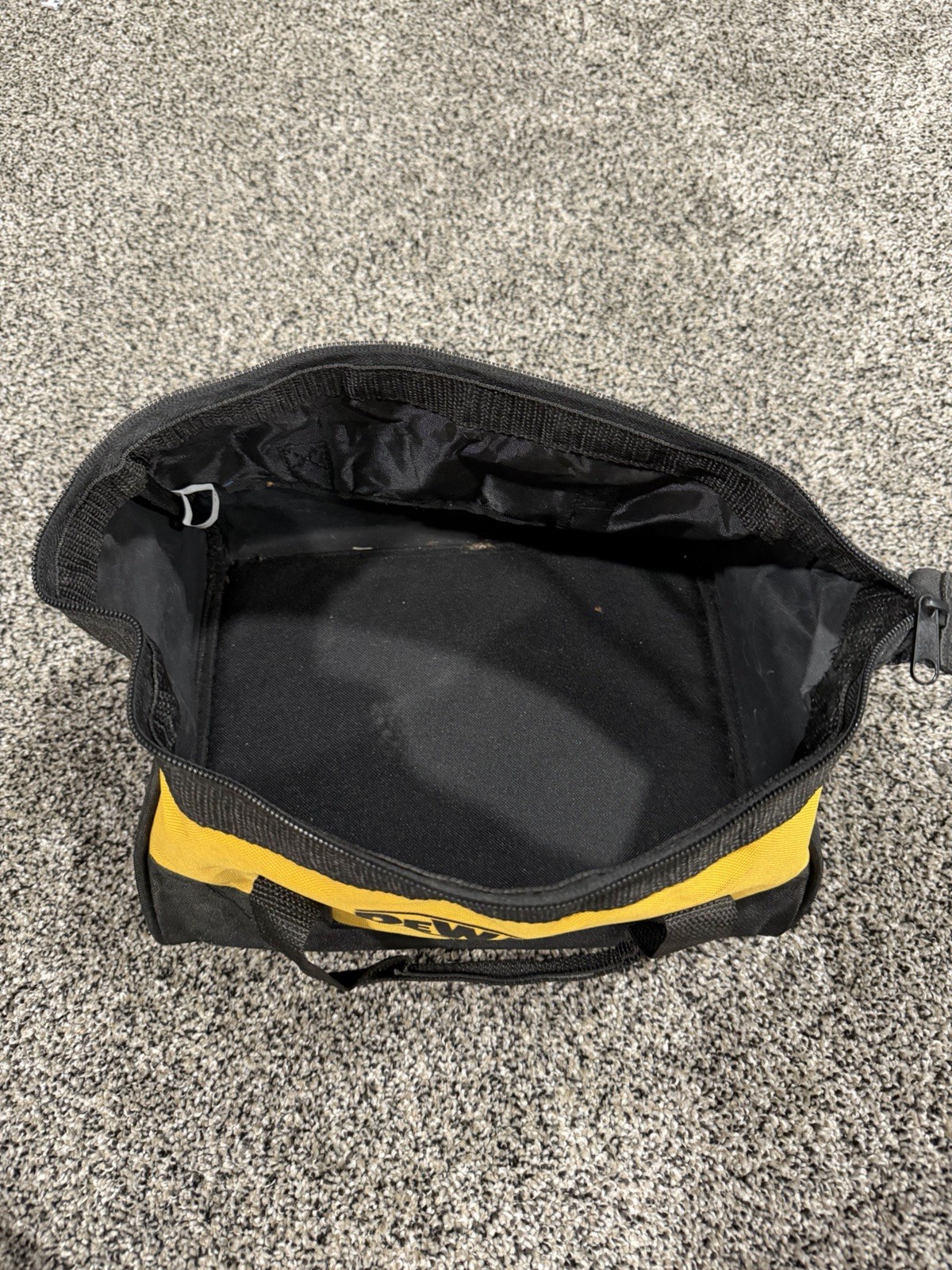 DeWalt Tool Bag Small Yellow Black Zippered Carry Case Soft Tool Tote